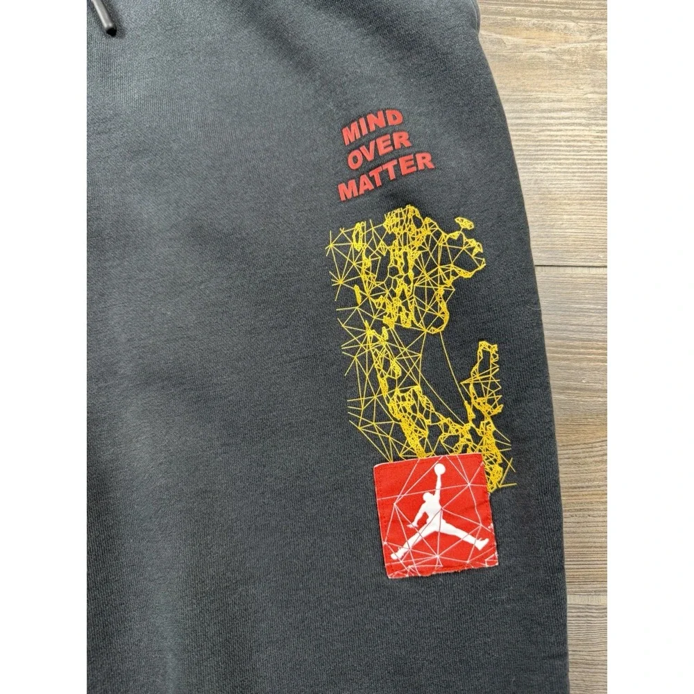 Jordan Men Activewear Pants XXL Black Mind Over Matter Sweatpants Has Holes